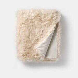 50"x60" Lush Faux Fur Throw - Threshold designed w Cream Faux Fur